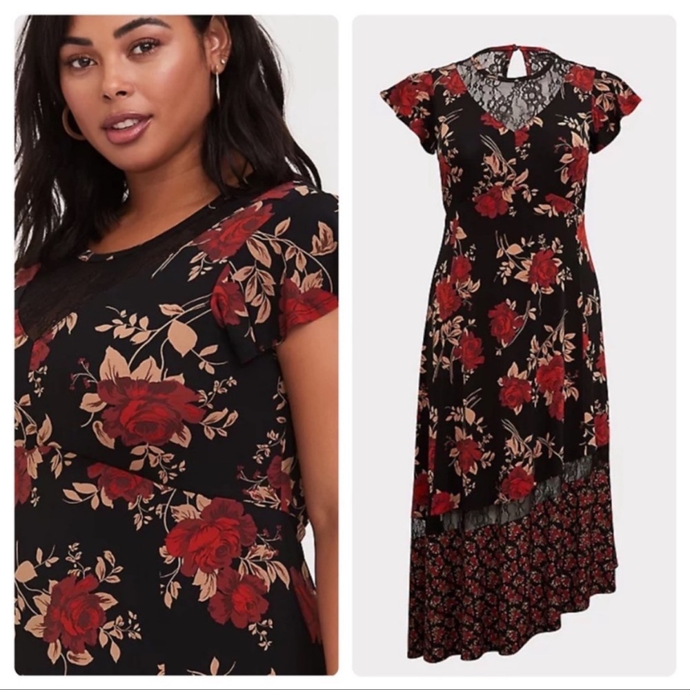 EUC Torrid Midi studio knit asymmetrical dress